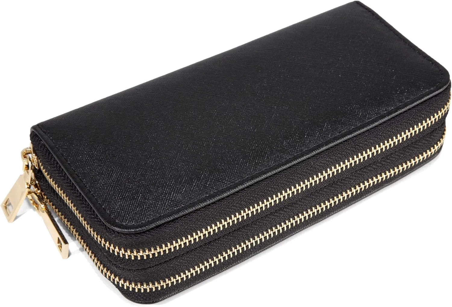 Wallet for Women Ladies Purse Large Extra Capacity Zip Around Wallets (Black)