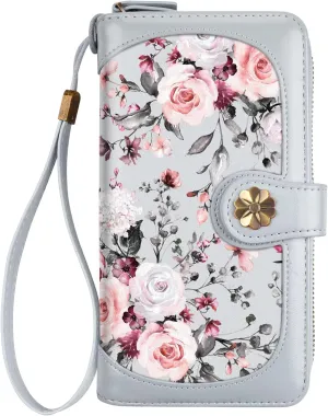 Wallets for Women Multi Card Holder Wallet Clutch Wallet Card Holder Organizer Ladies Purse with Wrist strap Purse