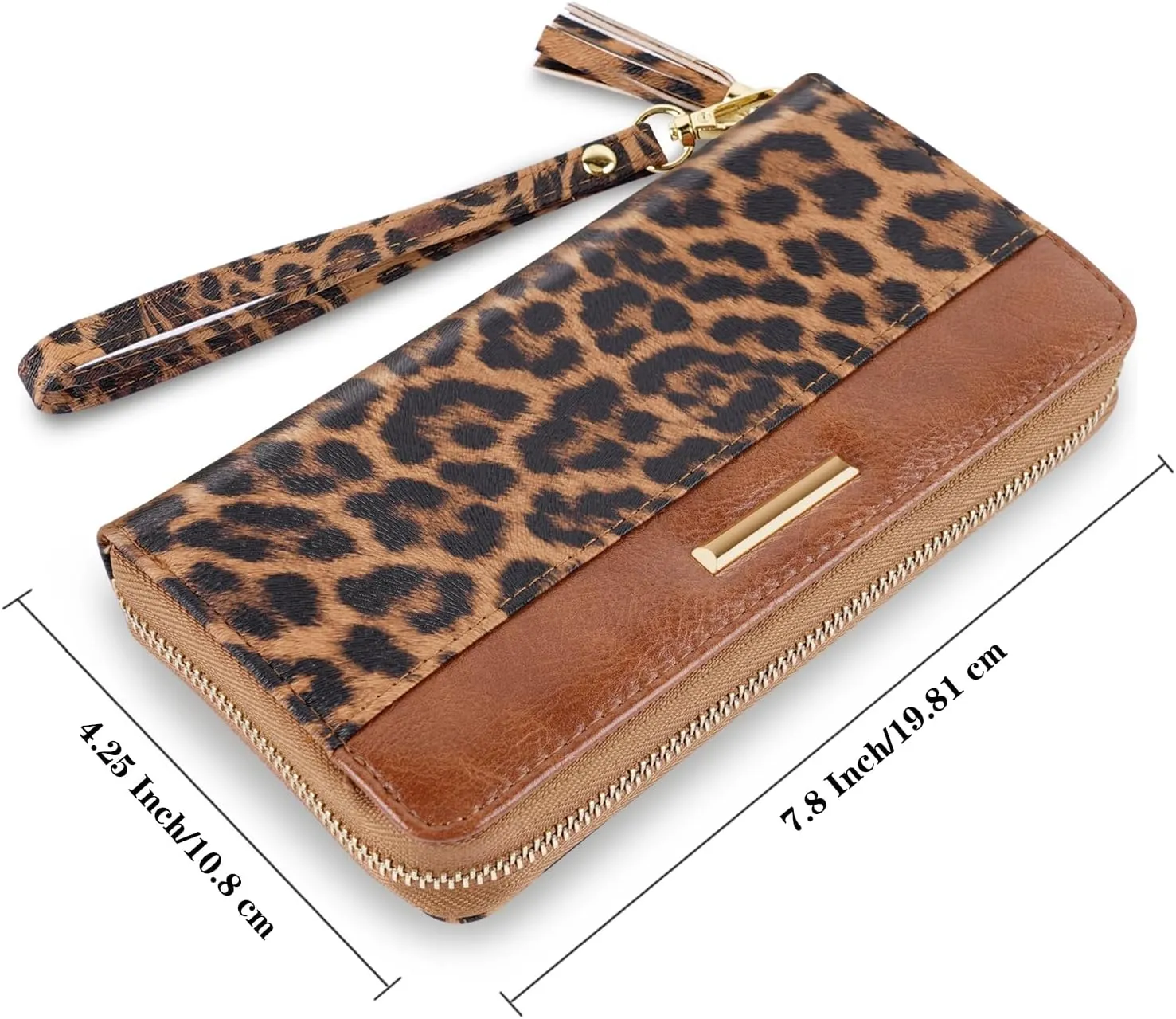 Wallets for Women PU Leather Card Holder Organizer Ladies Clutch with Tassel Wristlet Wrist strap
