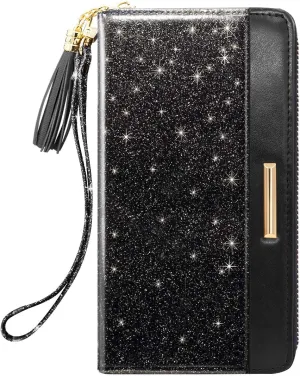 Wallets for Women PU Leather Card Holder Organizer Ladies Clutch with Tassel Wristlet Wrist strap
