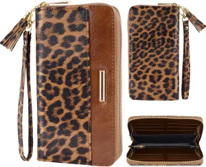 Wallets for Women PU Leather Card Holder Organizer Ladies Clutch with Tassel Wristlet Wrist strap