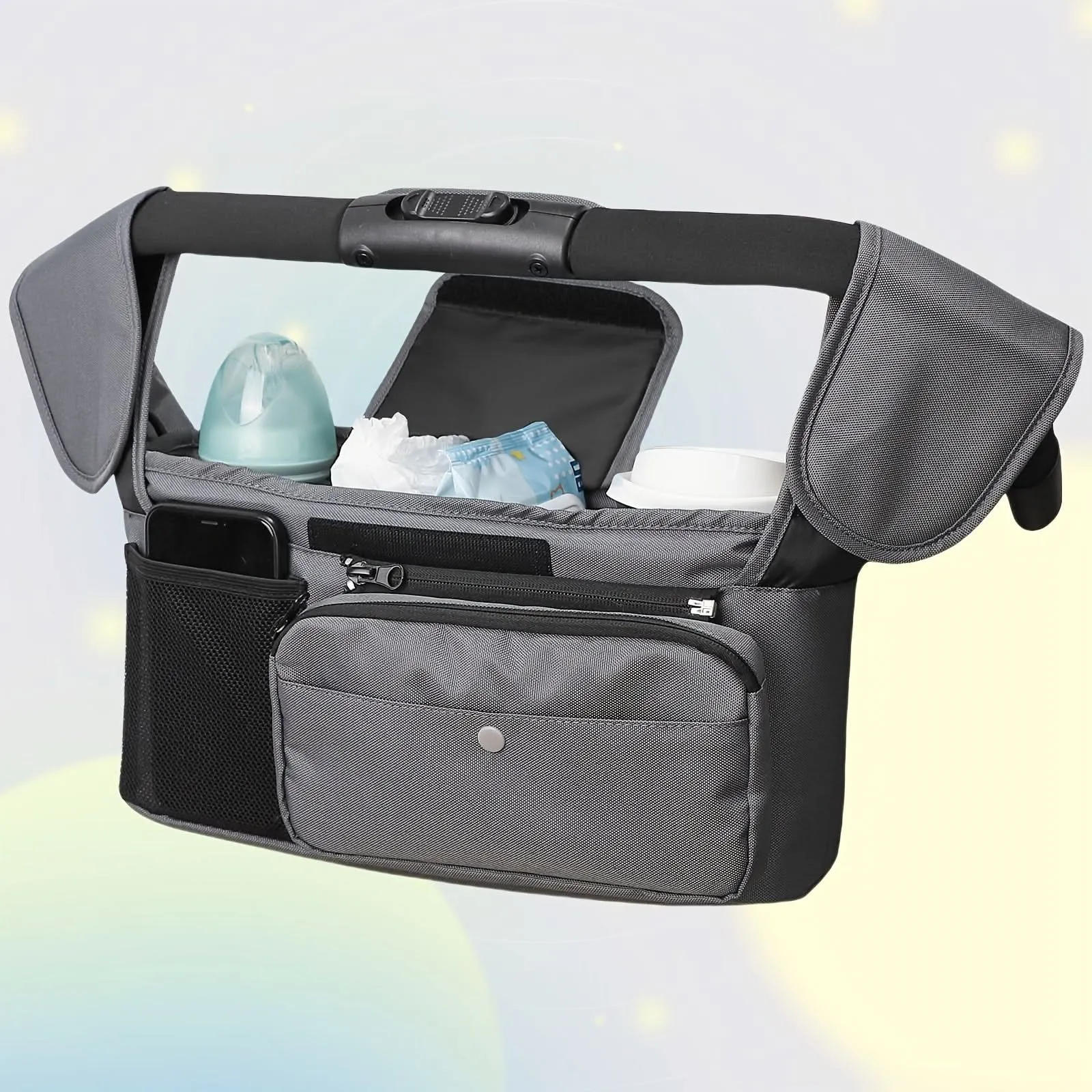 Waterproof Diaper and Bottle Bag for Strollers Organizer