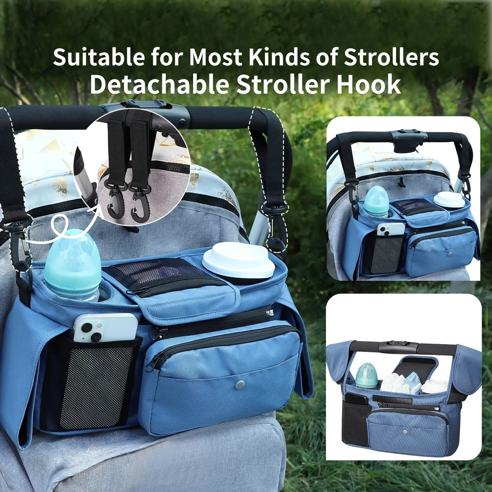 Waterproof Diaper and Bottle Bag for Strollers Organizer