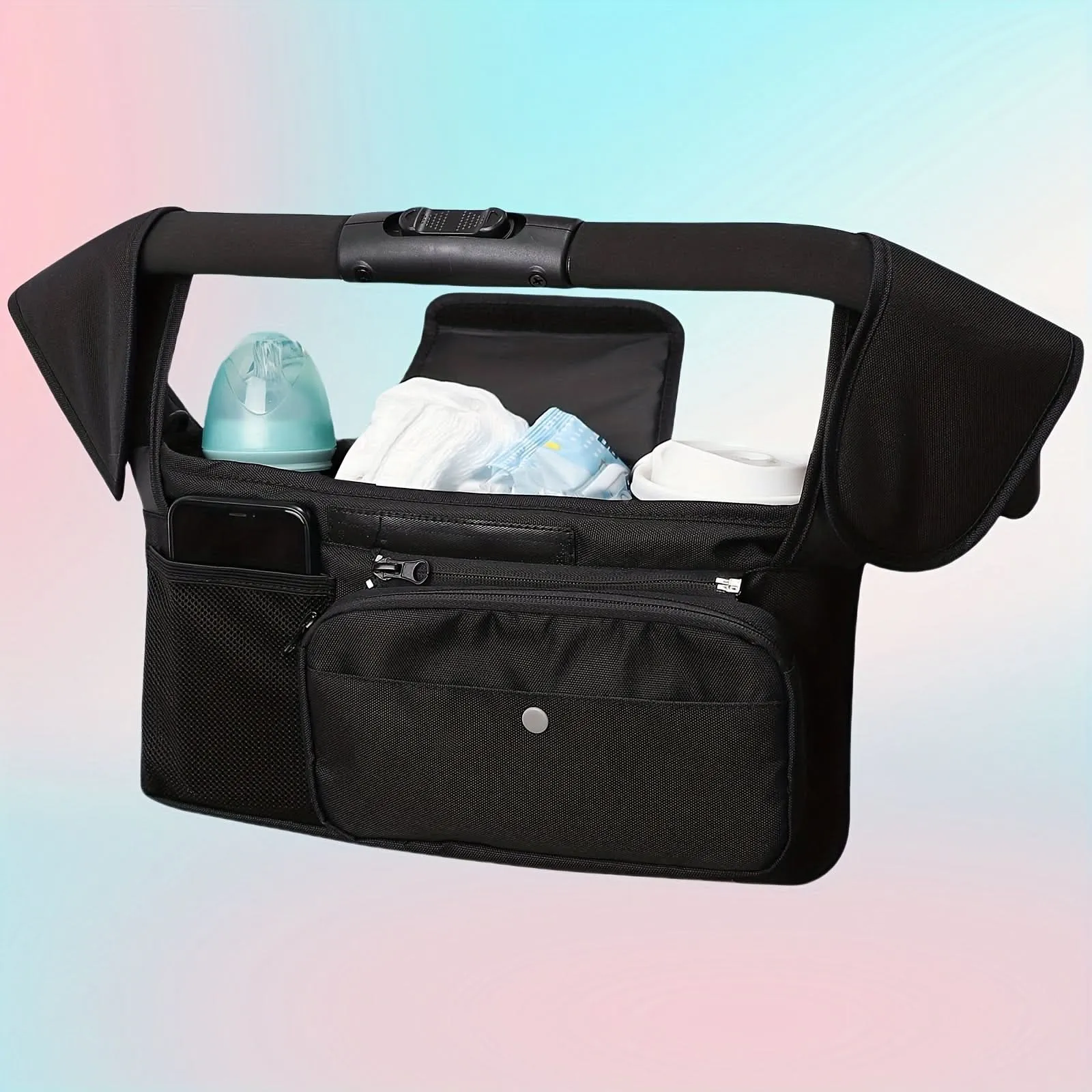 Waterproof Diaper and Bottle Bag for Strollers Organizer
