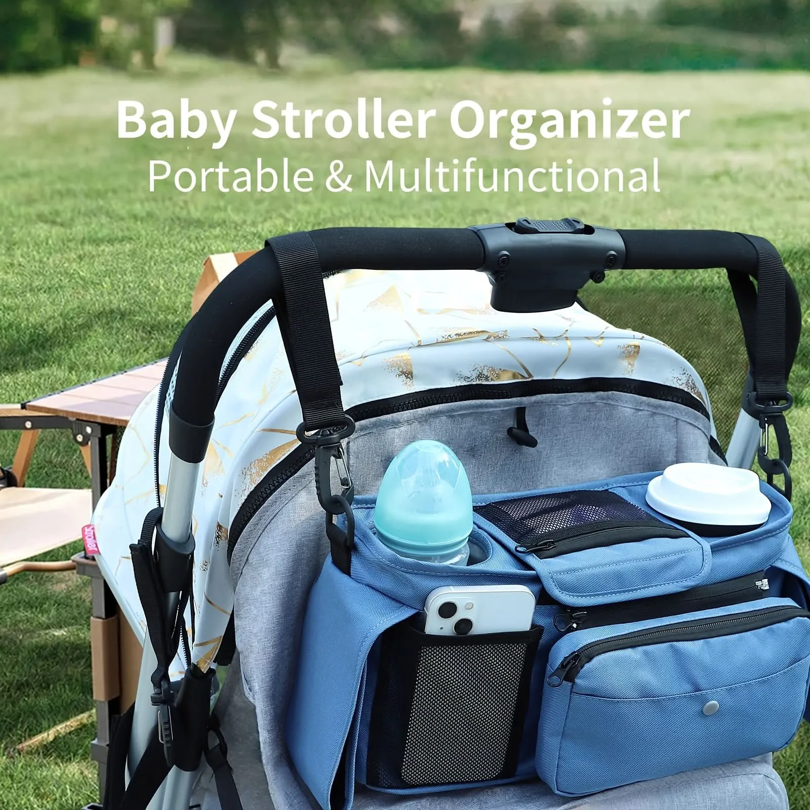 Waterproof Diaper and Bottle Bag for Strollers Organizer