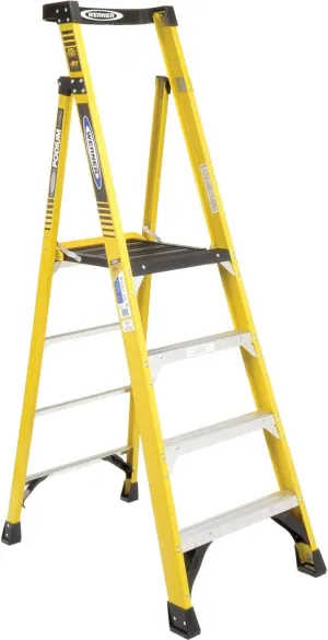 Werner PD7304 Type IAA Aluminum Podium Ladder - 4', Yellow