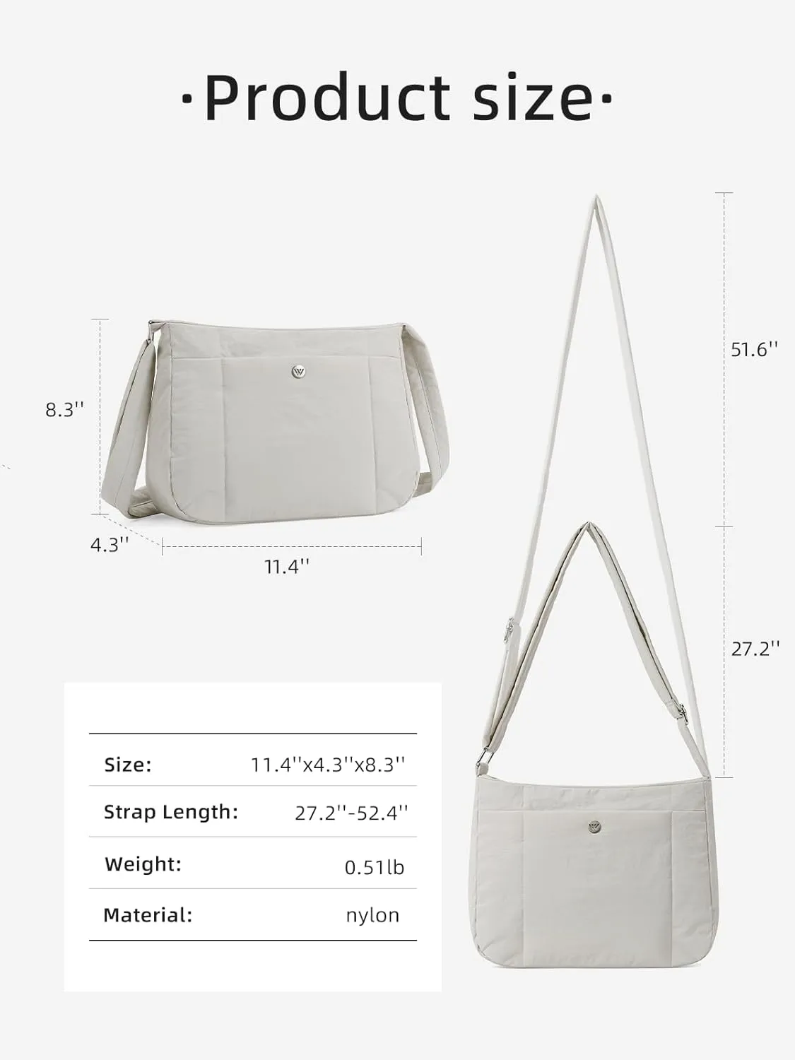 WESTBRONCO Small Crossbody Bags for Women Nylon with Adjustable Strap, Mini Crossbody Purse, Shoulder Bag Traveling Workout