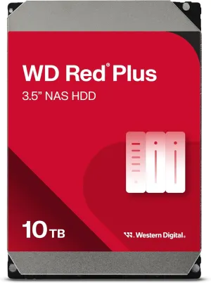 Western Digital 10TB WD Red Plus NAS Internal Hard Drive HDD - 7200 RPM, SATA 6 Gb/s, CMR, 256 MB Cache, 3.5" - WD101EFBX