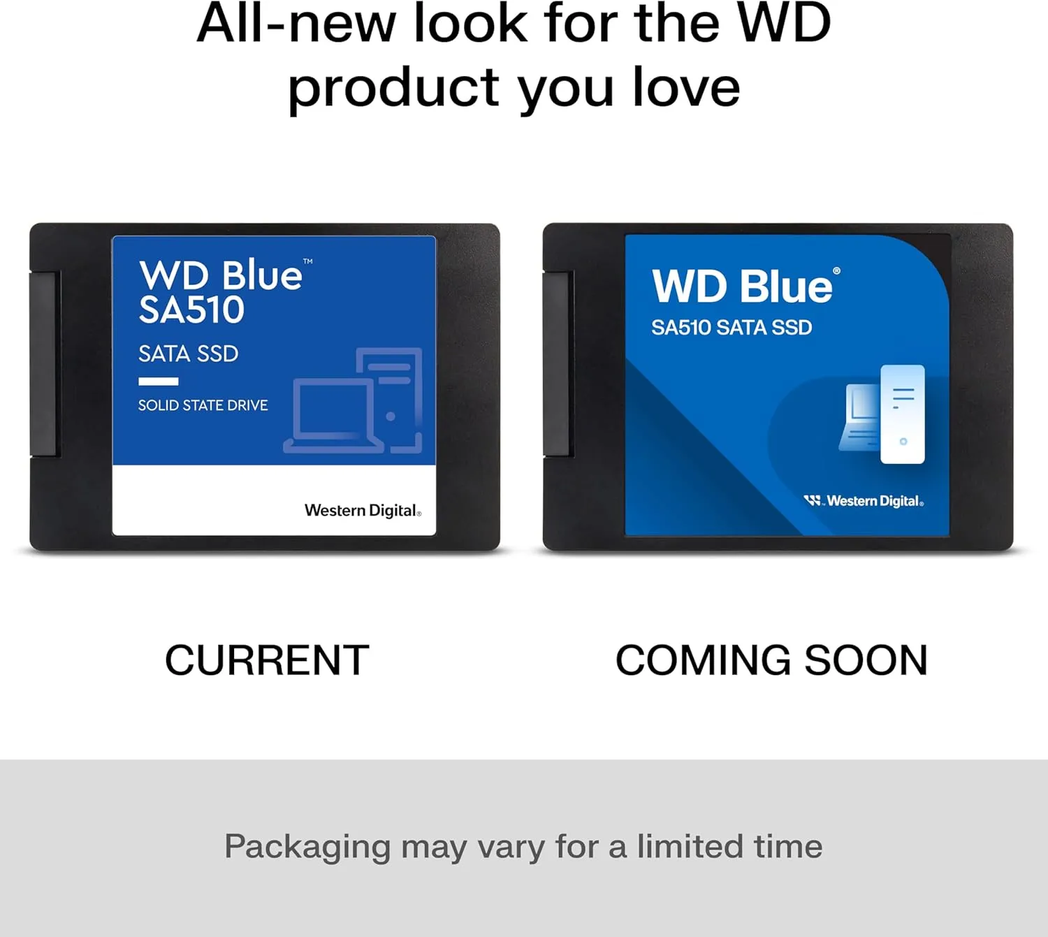 Western Digital 2TB WD Blue SA510 SATA Internal Solid State Drive SSD - SATA III 6 Gb/s, 2.5"/7mm, Up to 560 MB/s - WDS200T3B0A