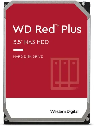 Western Digital 8TB WD Red Plus NAS Internal Hard Drive HDD - 7200 RPM, SATA 6 Gb/s, CMR, 256 MB Cache, 3.5" - WD80EFBX