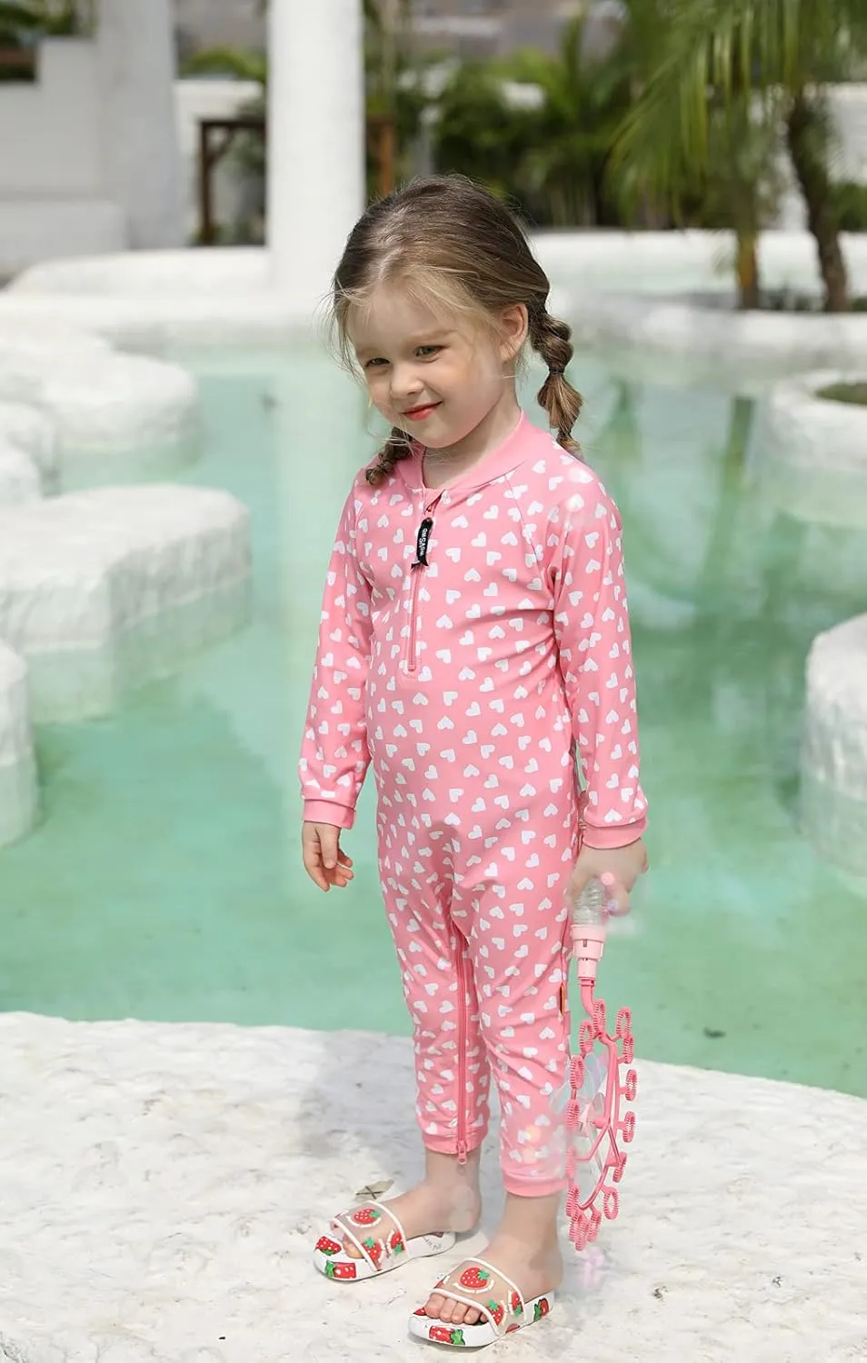 weVSwe Baby Girl Toddler Rash Guard Swimsuit Sun Protection Beachwear Zipper Bathing Suit 0-3 Years
