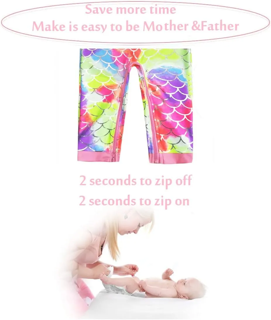 weVSwe Baby Girl Toddler Rash Guard Swimsuit Sun Protection Beachwear Zipper Bathing Suit 0-3 Years