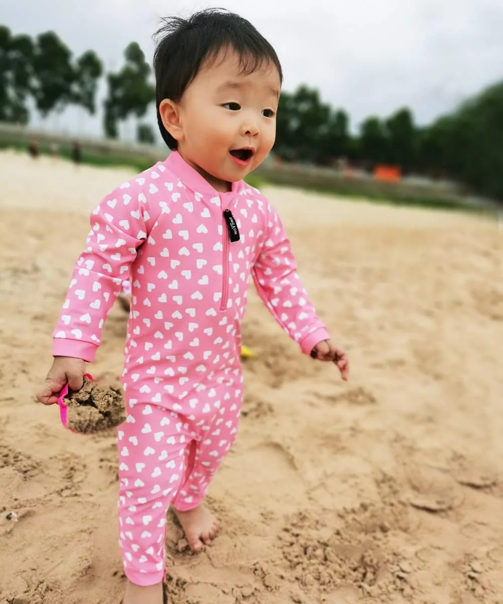 weVSwe Baby Girl Toddler Rash Guard Swimsuit Sun Protection Beachwear Zipper Bathing Suit 0-3 Years