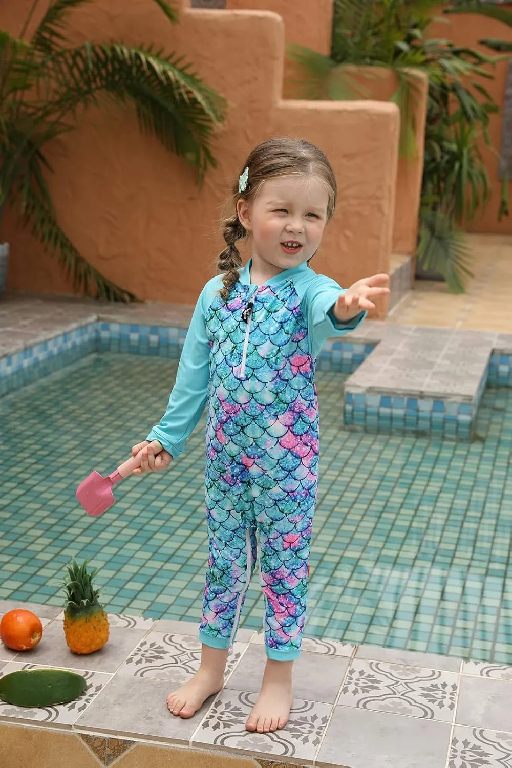 weVSwe Baby Girl Toddler Rash Guard Swimsuit Sun Protection Beachwear Zipper Bathing Suit 0-3 Years