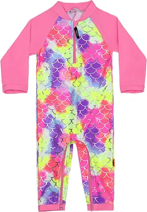 weVSwe Baby Girl Toddler Rash Guard Swimsuit Sun Protection Beachwear Zipper Bathing Suit 0-3 Years