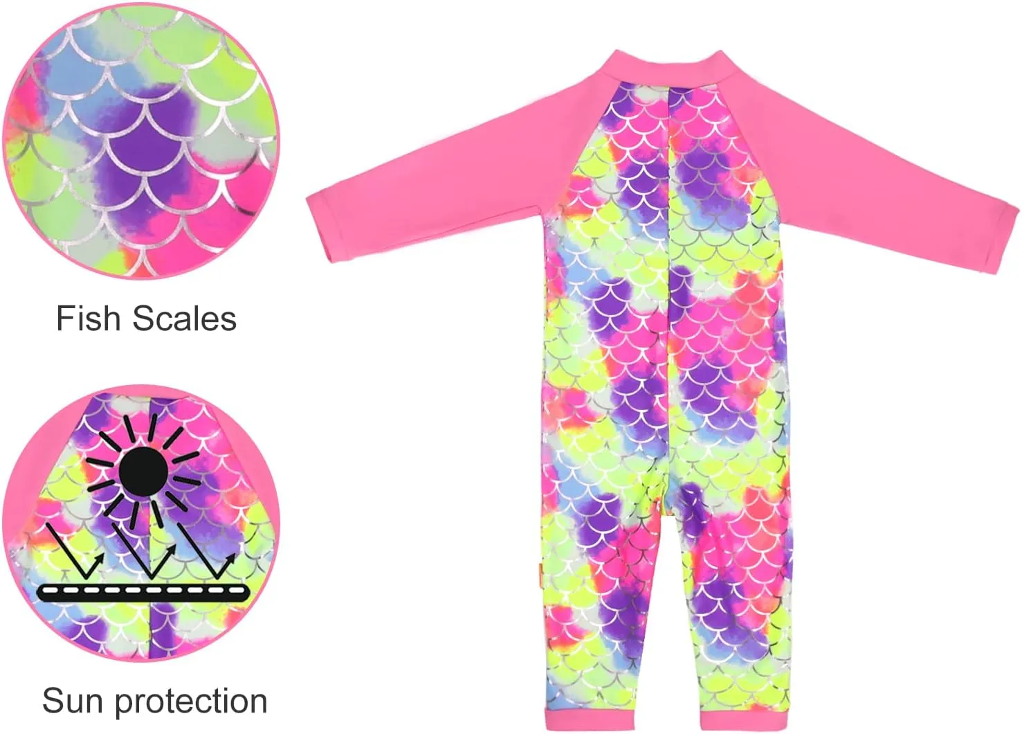 weVSwe Baby Girl Toddler Rash Guard Swimsuit Sun Protection Beachwear Zipper Bathing Suit 0-3 Years