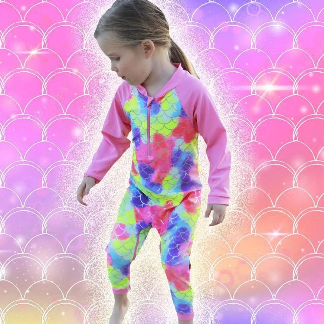 weVSwe Baby Girl Toddler Rash Guard Swimsuit Sun Protection Beachwear Zipper Bathing Suit 0-3 Years
