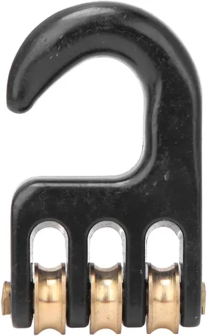 Windsurf Rigging Pulley Hook, Havy Duty Aluminium Alloy 3 Roller Wheel Rigging Pulley Hook Windsurfing Hardware Accessories