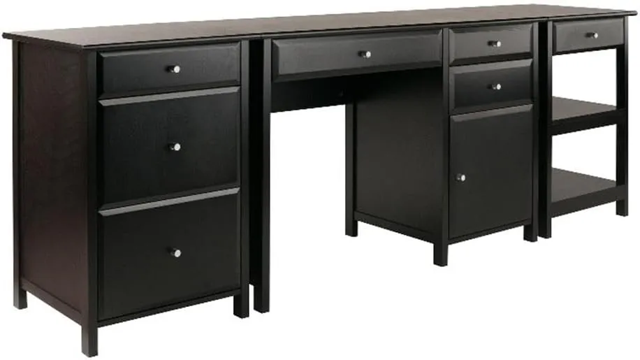 Winsome Delta 3-Pc Set Home Office, Black