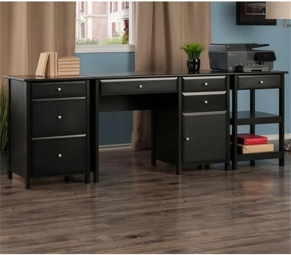 Winsome Delta 3-Pc Set Home Office, Black