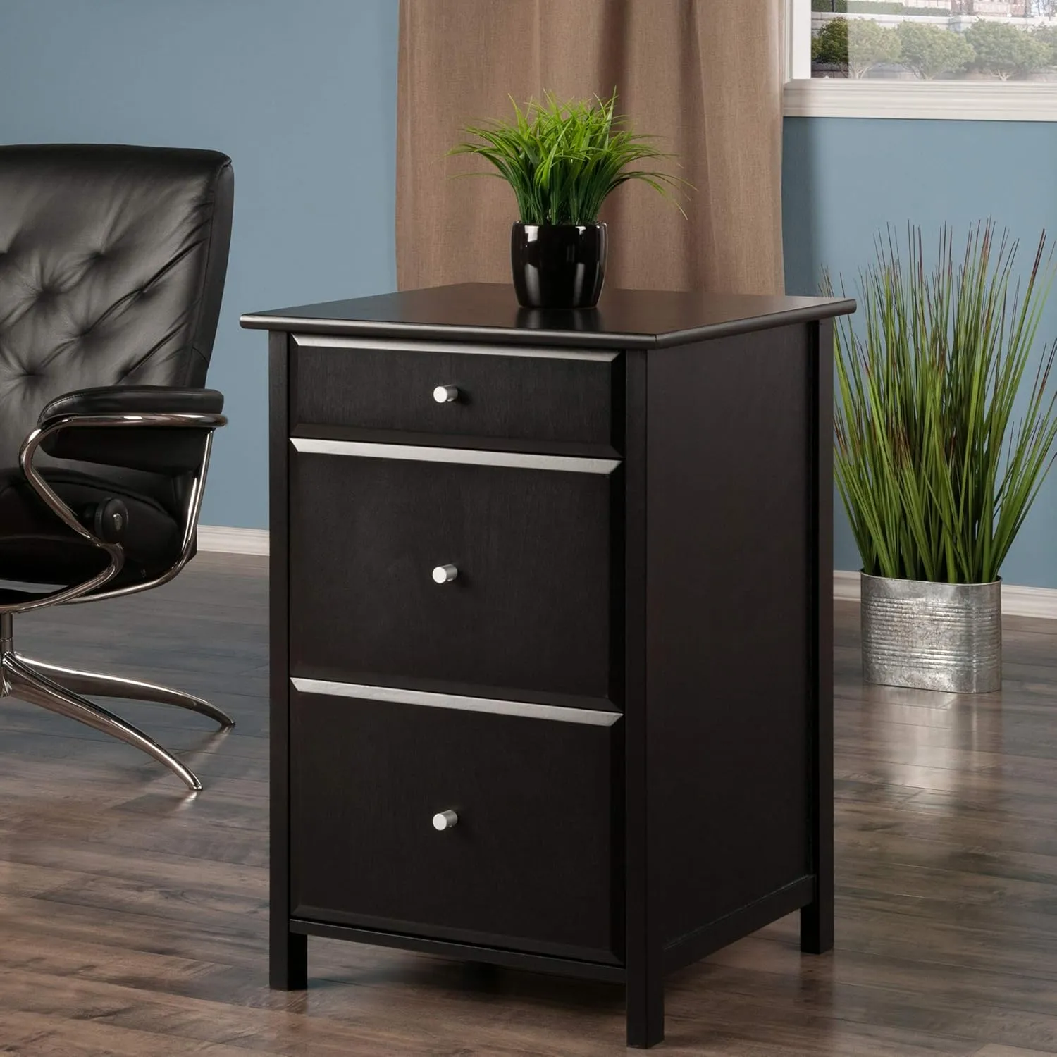 Winsome Delta File Cabinet Black Home Office