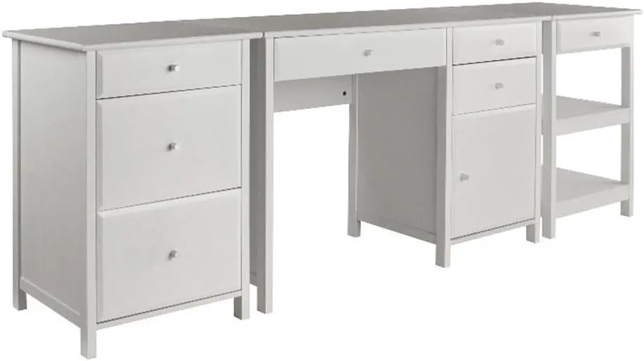 Winsome Wood Delta 3-Pc Set Home Office, White