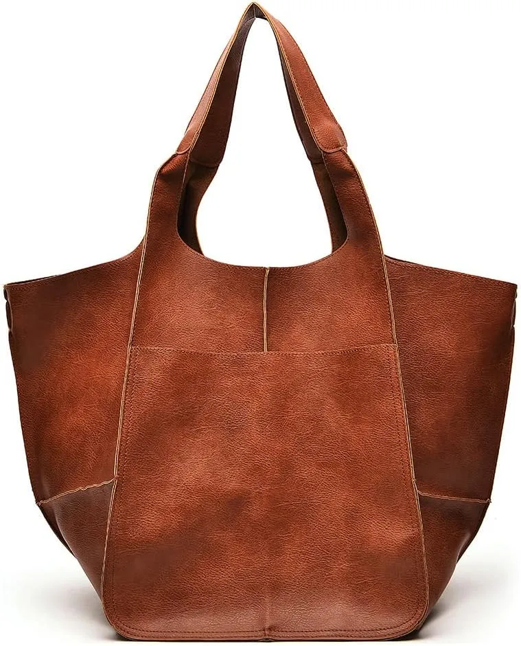 Women Big Hobo Handbag Leather Shoulder Bag Work Large Capacity Tote Purses
