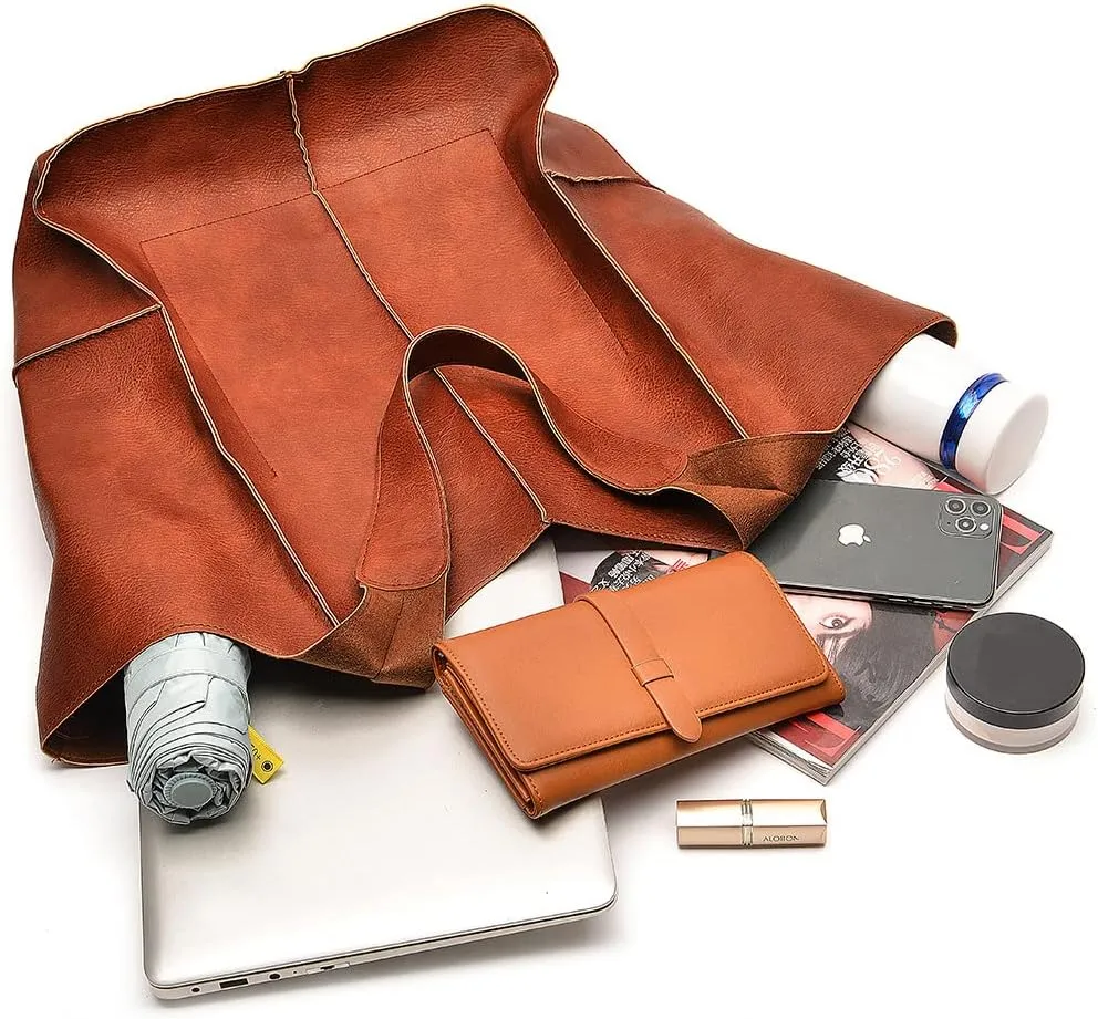 Women Big Hobo Handbag Leather Shoulder Bag Work Large Capacity Tote Purses