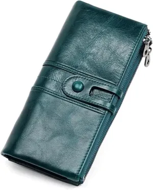 Women Clutch Wallets Genuine Leather Male Women's Long Wallet Zipper Purse Coin Purse Money Phone Bag RFID Wallet purse
