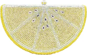 Women Cute Fruit Evening Clutch Sparkling Rhinestones Purse Crystal Banquet Prom Shoulder Bag