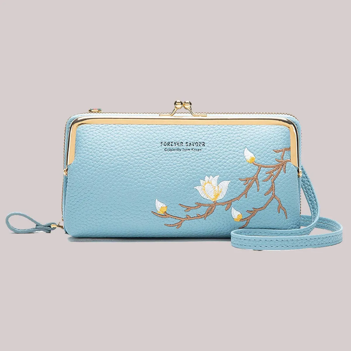 WOMEN FASHION EMBROIDERED CROSSBODY BAG_CWAB1641: Red / (OS) 1