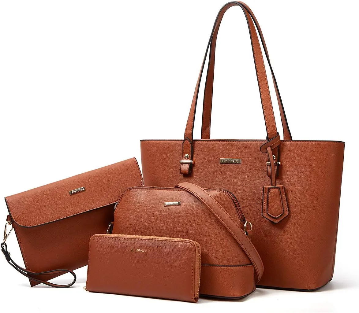 Women Fashion Handbags Wallet Tote Bag Shoulder Bag Top Handle Satchel Purse Set 4pcs