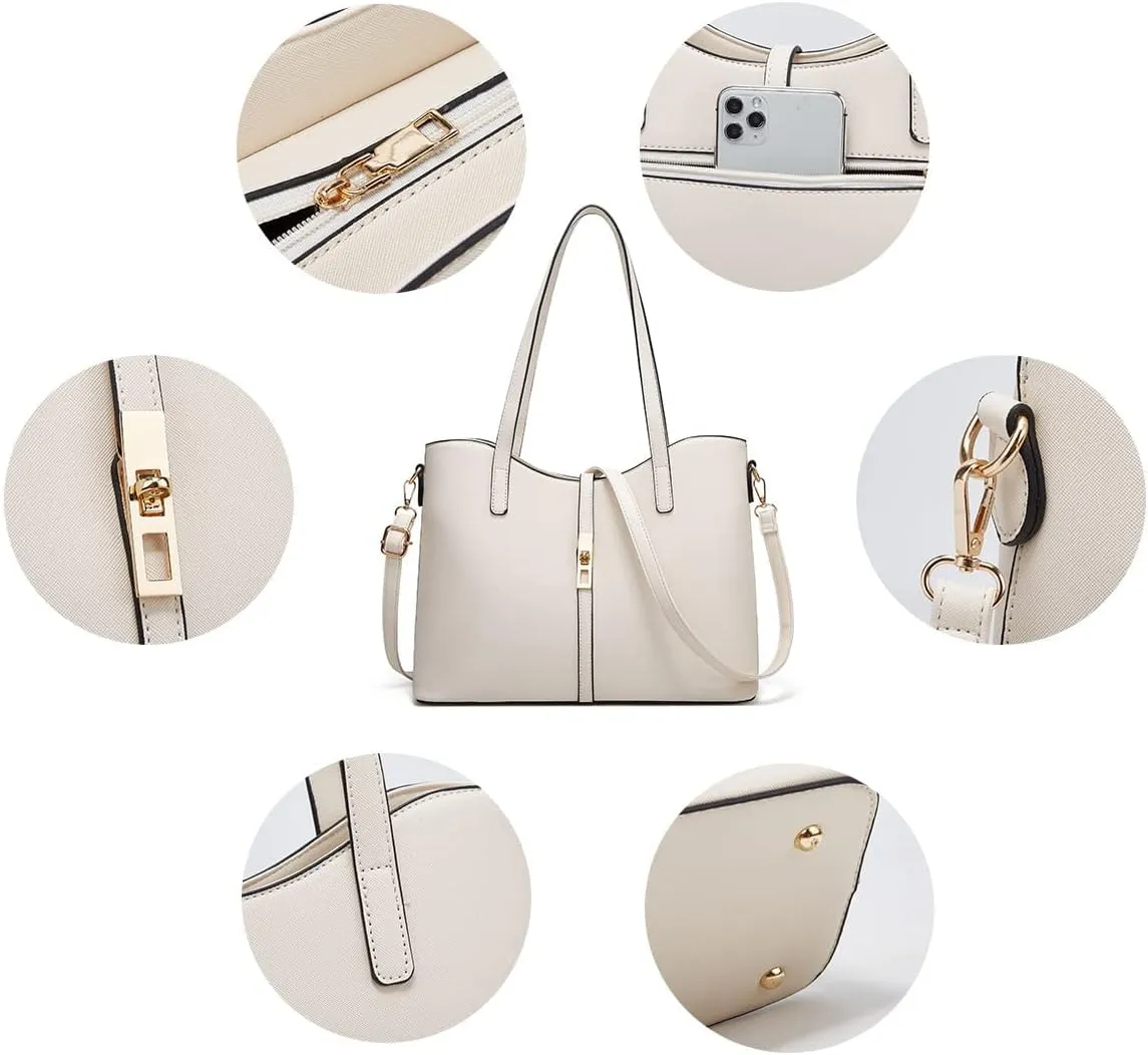 Women Fashion Handbags Wallet Tote Bag Shoulder Bag Top Handle Satchel Purse Set 4pcs