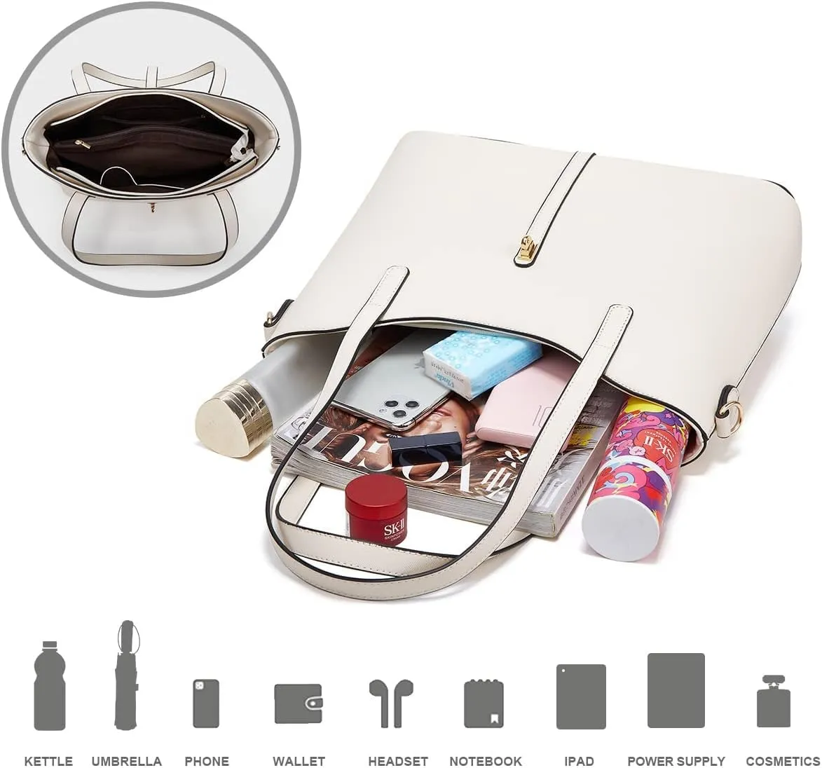 Women Fashion Handbags Wallet Tote Bag Shoulder Bag Top Handle Satchel Purse Set 4pcs