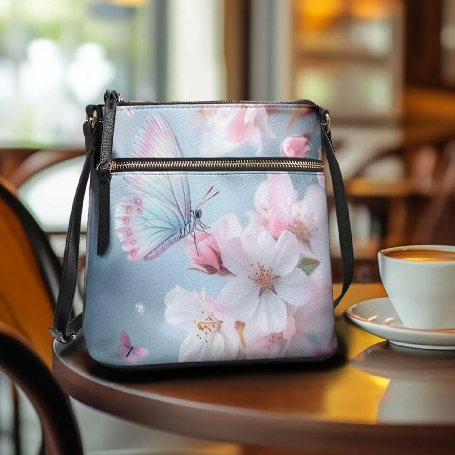 Women Hobo Bag Crossbody Multi Pockets Satchel Purse Leather Shoulder Bag with Adjustable Strap