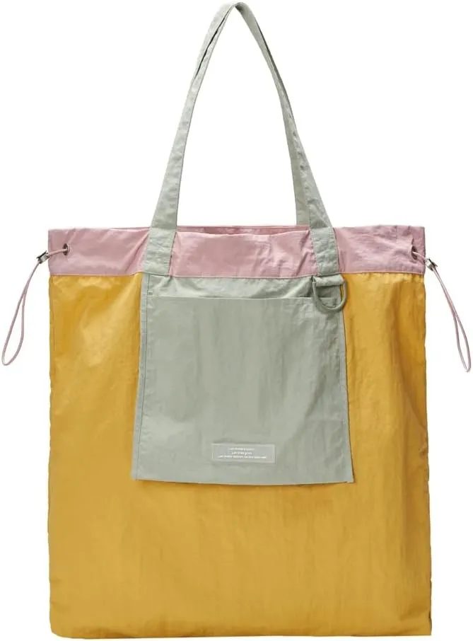 Women Large Storage Canvas Bags Drawstring Tote Bags Casual Hobo Shoulder Handbags and Purse