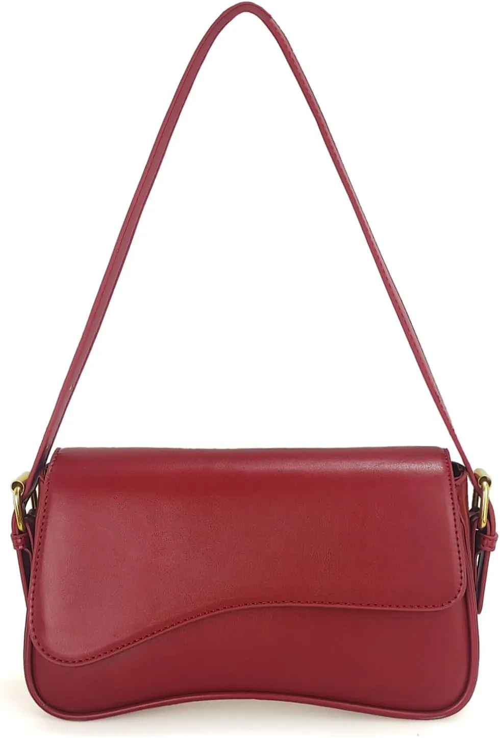 Women Saddle Shoulder Bag Y2K Trendy Vegan Leather Purse Retro Hobo Handbags Zipper Clutch with 2 Removable Strap