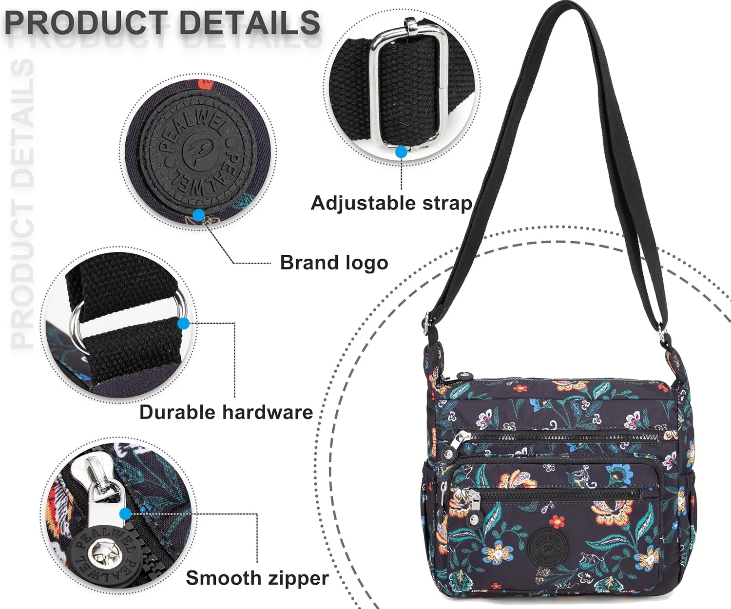 Women Shoulder Handbag Roomy Multiple Pockets Bag Ladies Crossbody Purse Tote Top Handle Satchel