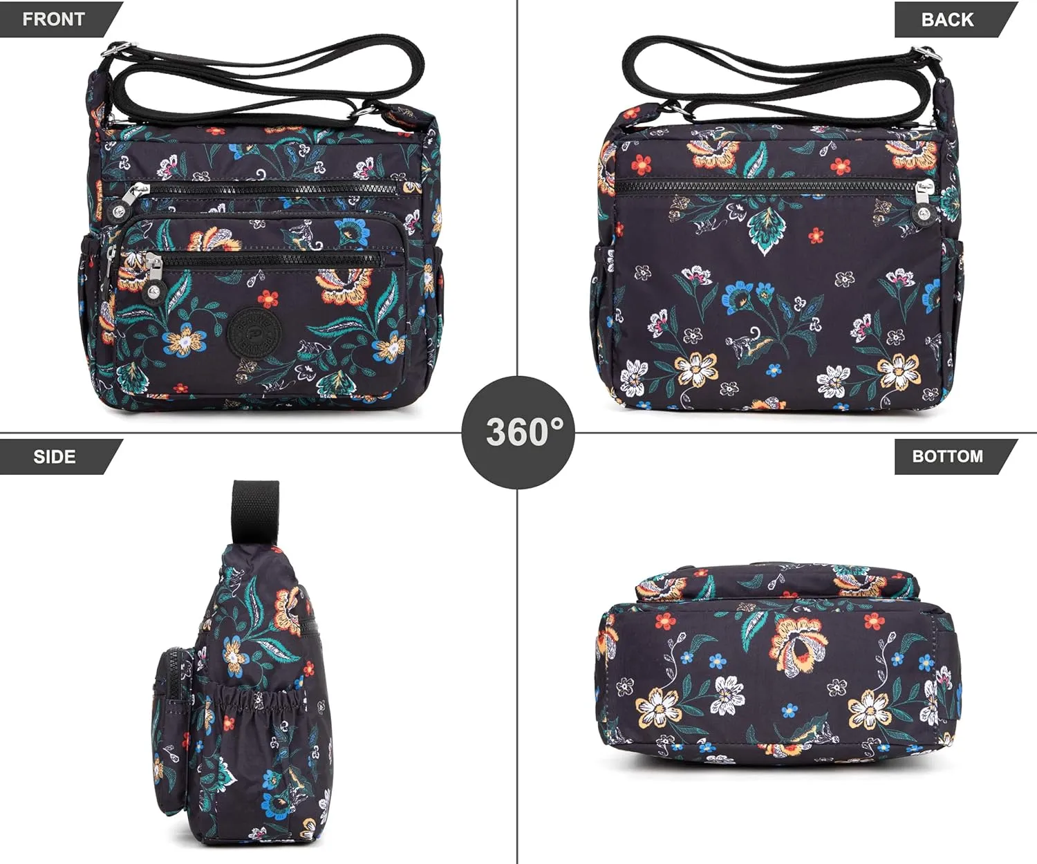 Women Shoulder Handbag Roomy Multiple Pockets Bag Ladies Crossbody Purse Tote Top Handle Satchel