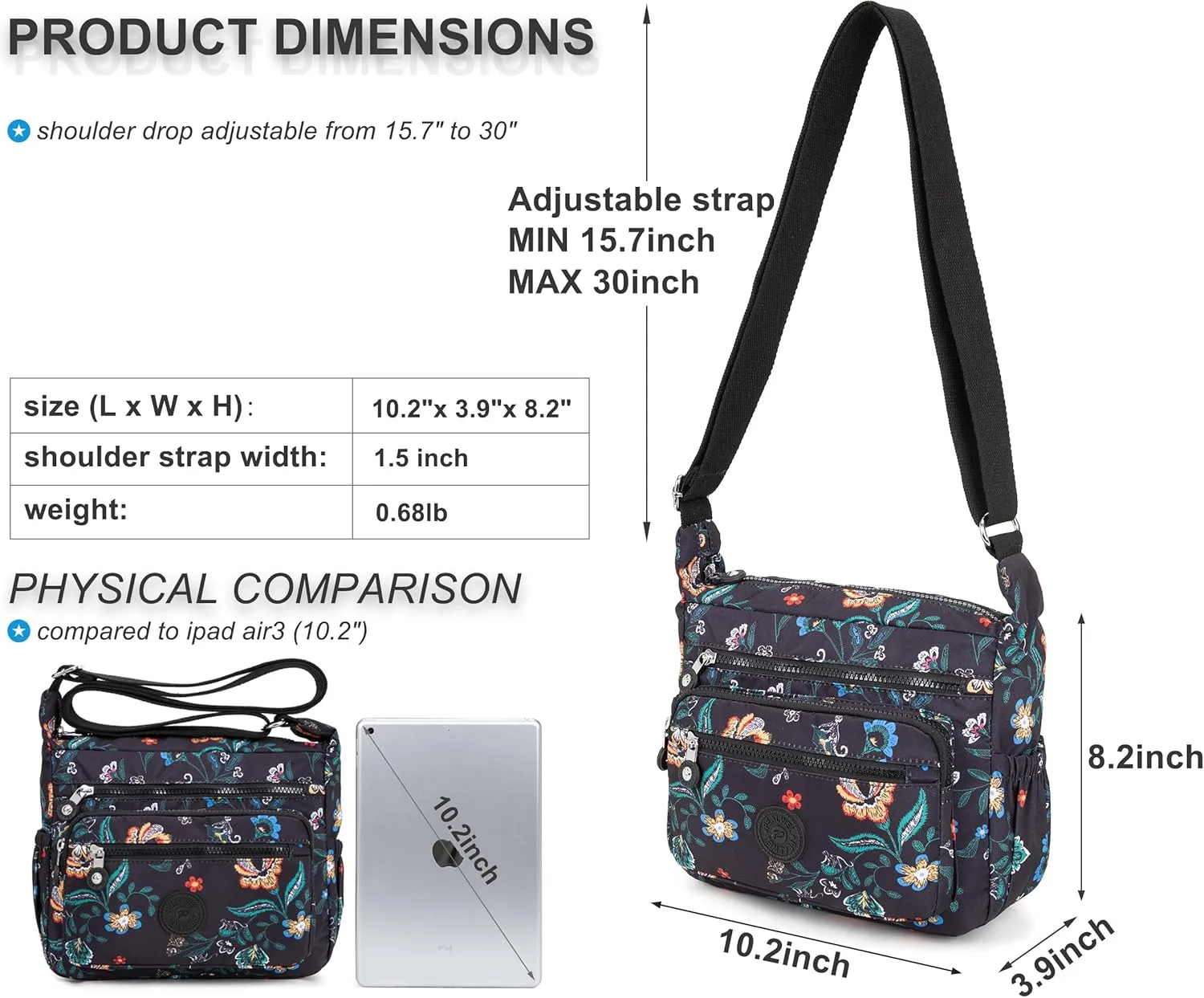 Women Shoulder Handbag Roomy Multiple Pockets Bag Ladies Crossbody Purse Tote Top Handle Satchel