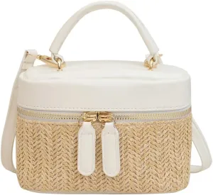 Women Small Summer Beach Tote Shoulder Bags Handwoven Straw Summer Crossbody Bag Makeup Purse Handbags