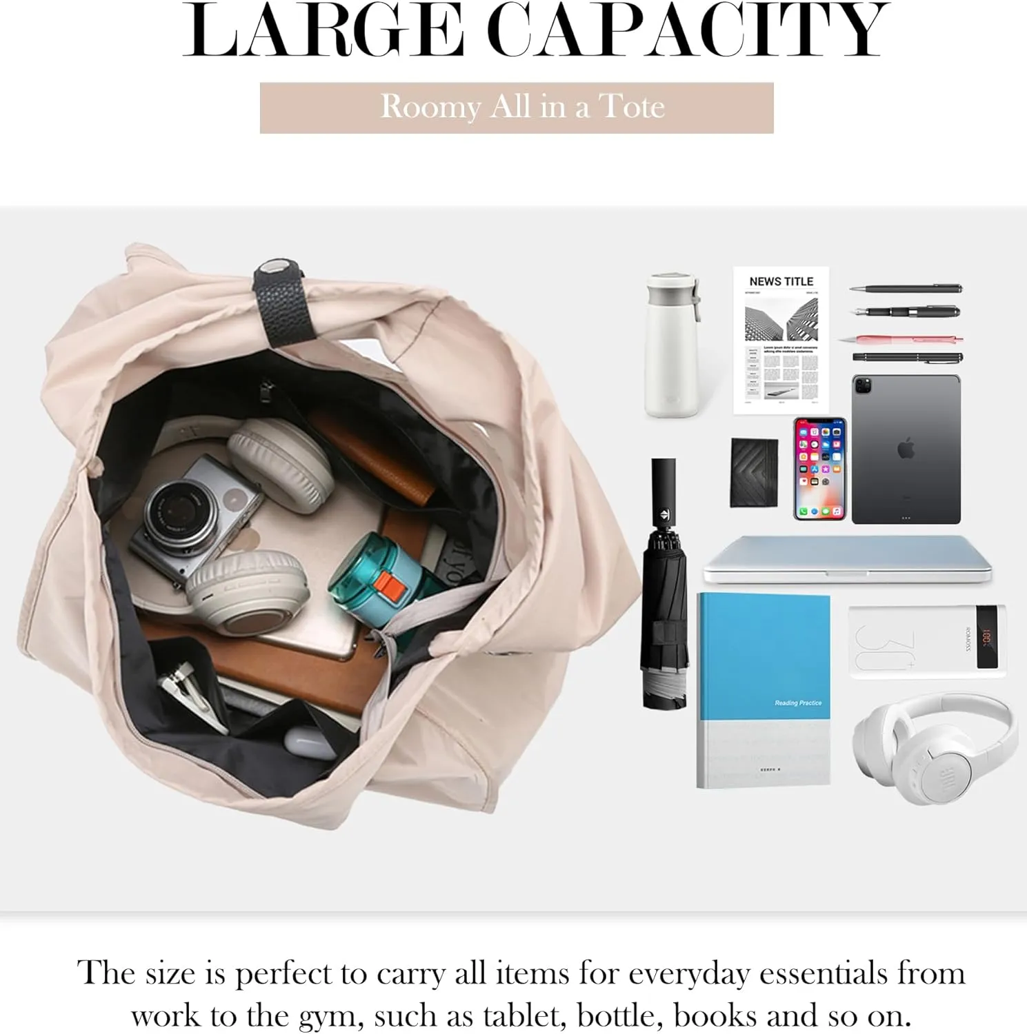 Women Tote Bag, Crossbody Shoulder Carry Handbags Large Capacity Hobo Bag with Zipper for Casual Travel Work