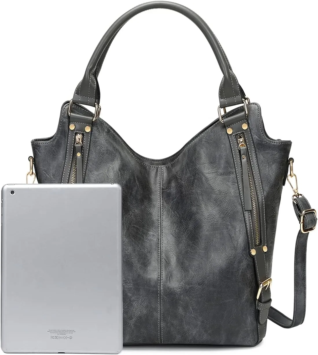 Women Tote Bag Handbags PU Leather Fashion Hobo Shoulder Bags with Adjustable Shoulder Strap