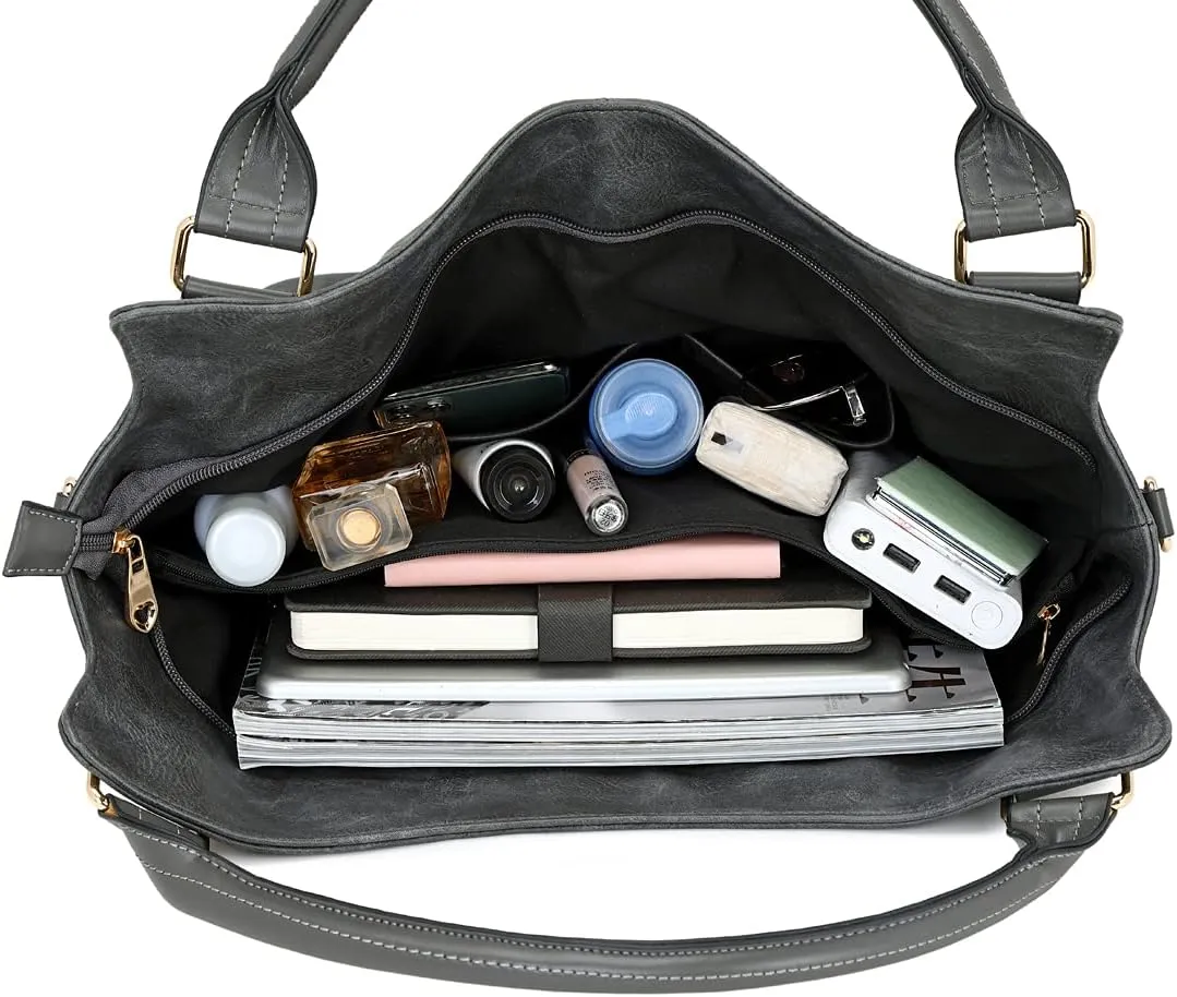 Women Tote Bag Handbags PU Leather Fashion Hobo Shoulder Bags with Adjustable Shoulder Strap