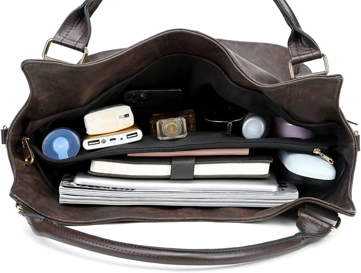 Women Tote Bag Handbags PU Leather Fashion Hobo Shoulder Bags with Adjustable Shoulder Strap