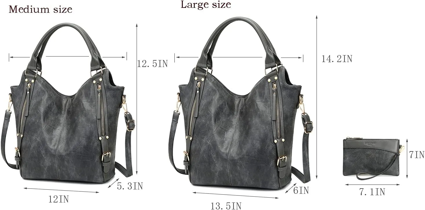 Women Tote Bag Handbags PU Leather Fashion Hobo Shoulder Bags with Adjustable Shoulder Strap