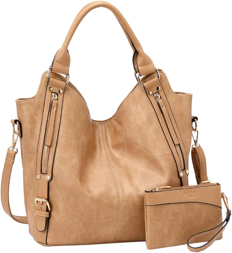 Women Tote Bag Handbags PU Leather Fashion Hobo Shoulder Bags with Adjustable Shoulder Strap