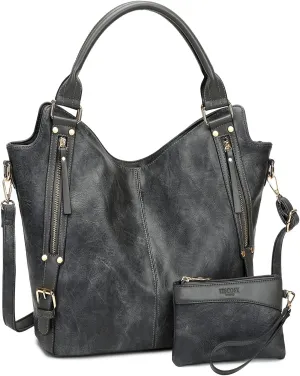 Women Tote Bag Handbags PU Leather Fashion Hobo Shoulder Bags with Adjustable Shoulder Strap