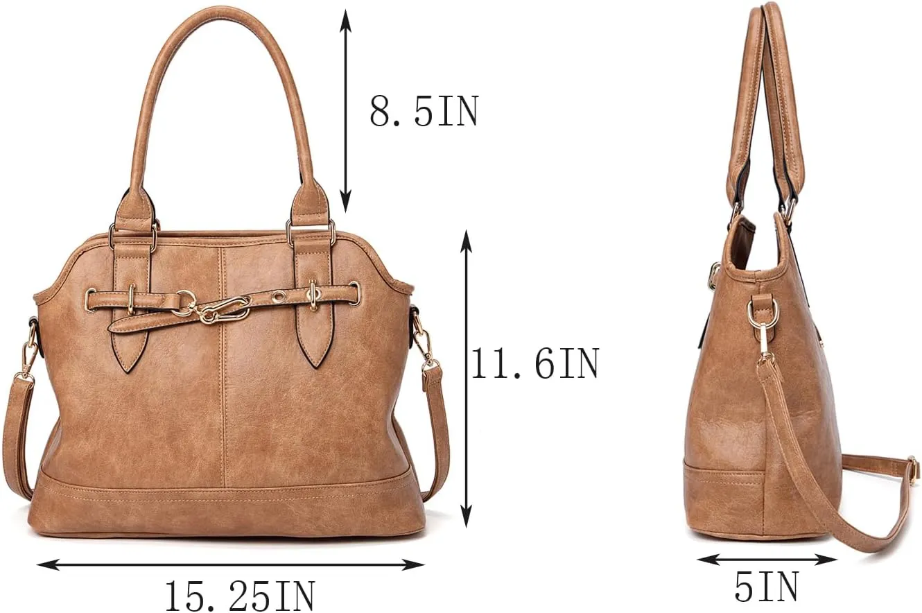 Women Tote Bag Handbags PU Leather Fashion Hobo Shoulder Bags with Adjustable Shoulder Strap