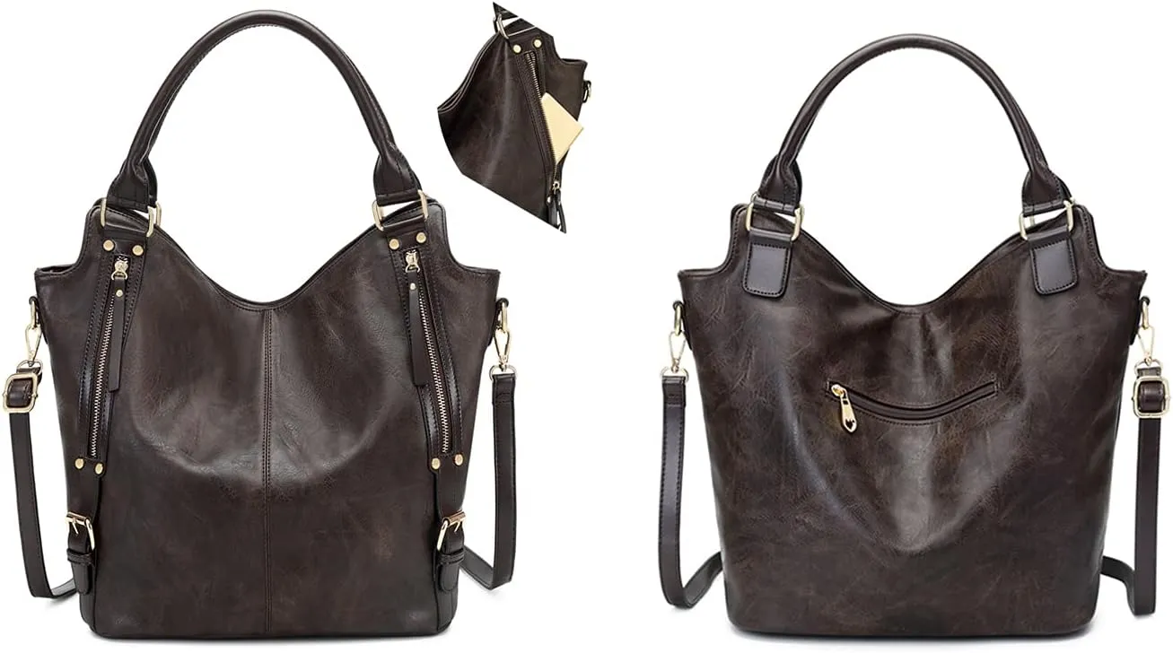 Women Tote Bag Handbags PU Leather Fashion Hobo Shoulder Bags with Adjustable Shoulder Strap